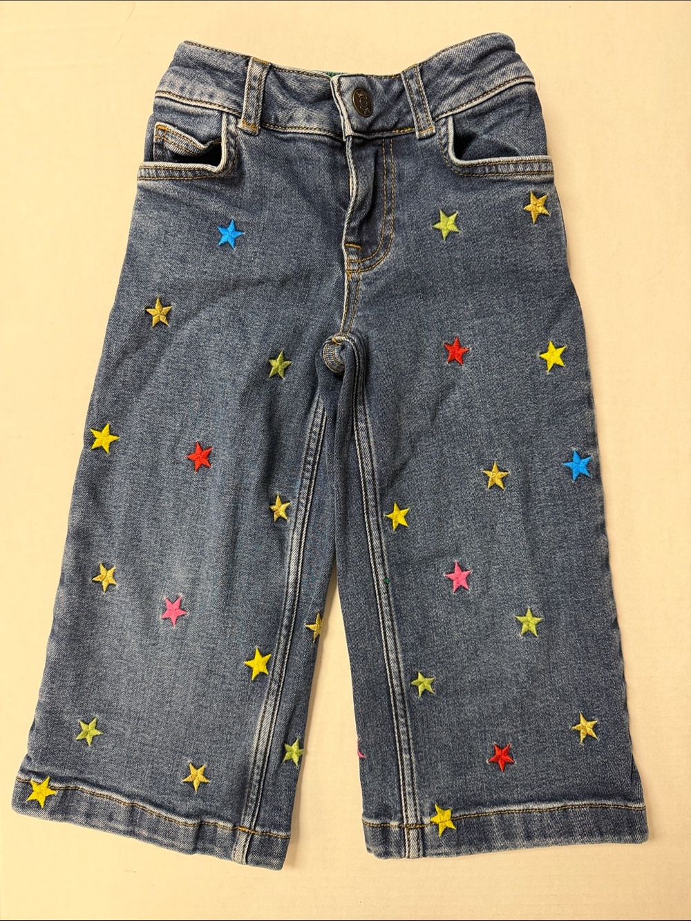 Mini Boden Embroidered Star Straight Leg Jeans 4